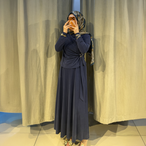 Tokalı Düğme ve Pile Detaylı Etek Takım